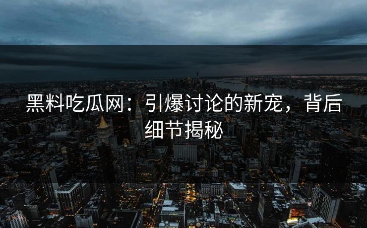 黑料吃瓜网：引爆讨论的新宠，背后细节揭秘  第1张